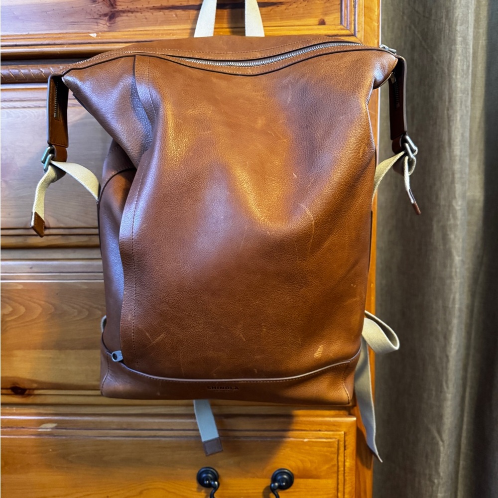 Shinola Canfield Backpack Natural Grain Leather